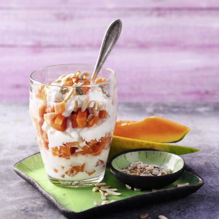 Papaya-Hüttenkäse-Speise Papaya-Hüttenkäse-Speise