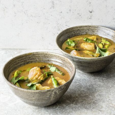 Gelbes Fisch-Curry mit Spargel Gelbes Fisch-Curry mit Spargel