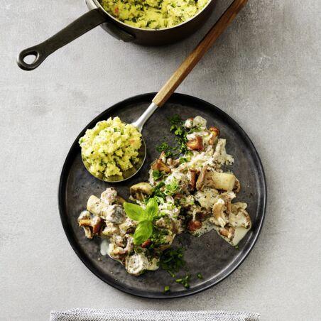 Kräuter-Polenta mit Pilzragout Kräuter-Polenta mit Pilzragout