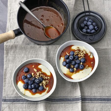 Grieß mit Karamellsauce Grieß mit Karamellsauce