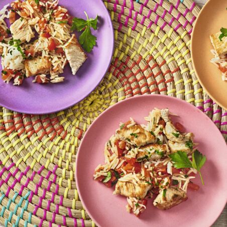 Kräuter-Tomaten-Reis mit Pute Kräuter-Tomaten-Reis mit Pute