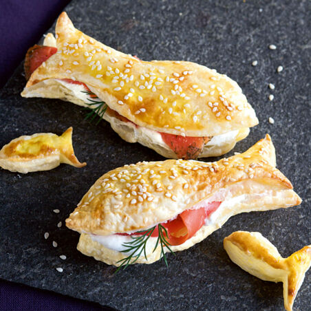 Sesamfische mit Graved Lachs Sesamfische mit Graved Lachs