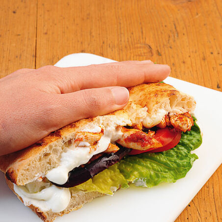 Hähnchen-Pita mit Auberginen Hähnchen-Pita mit Auberginen