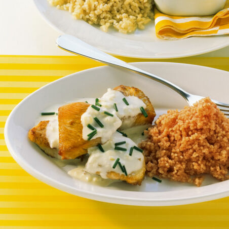 Rahmschnitzel mit Couscous Rahmschnitzel mit Couscous