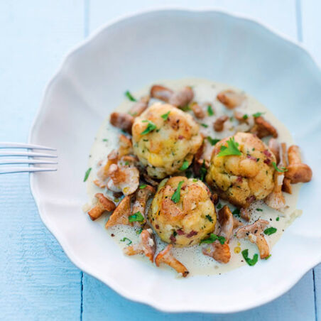 Pilzragout mit Speckknödel Pilzragout mit Speckknödel