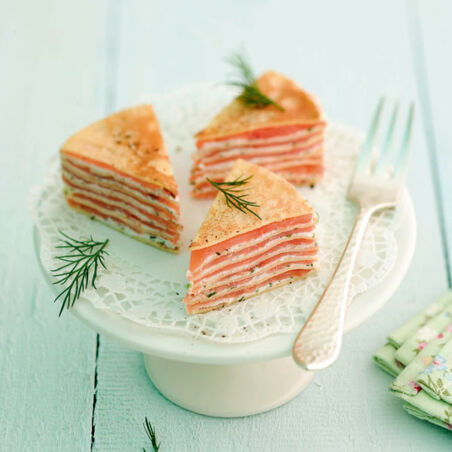 Räucherlachs-Crêpes-Torte Räucherlachs-Crêpes-Torte