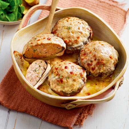 Portobello-Champignons mit Hackfleischfüllung Portobello-Champignons mit Hackfleischfüllung
