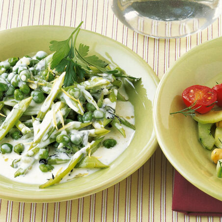 Bohnen und Erbsen mit Käse Bohnen und Erbsen mit Käse