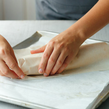 Paprika-Fenchel-Strudel mit Macadamiacreme Paprika-Fenchel-Strudel mit Macadamiacreme