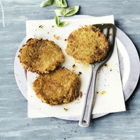 Grünkernrösti mit Rahmgemüse Grünkernrösti mit Rahmgemüse