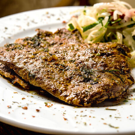 GEBRATENE LAMMLEBER GEBRATENE LAMMLEBER