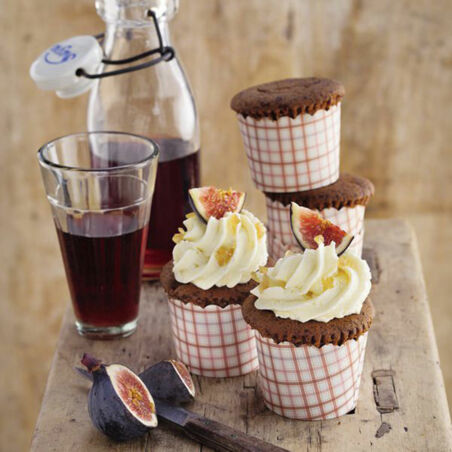Rotwein-Cupcakes mit Ingwertopping Rotwein-Cupcakes mit Ingwertopping