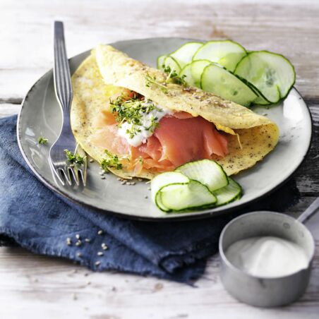 Räucherlachs-Kresse-Omelett Räucherlachs-Kresse-Omelett