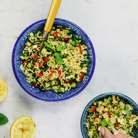 Buchstabennudel-Taboulé Buchstabennudel-Taboulé