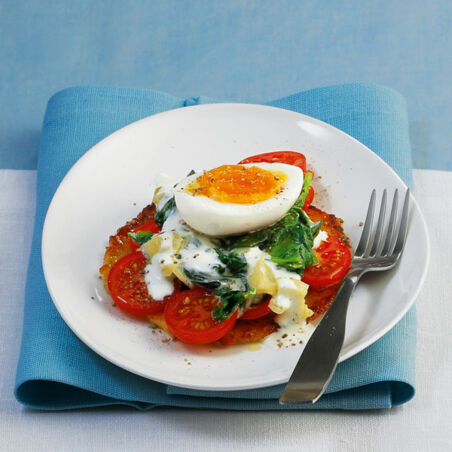 Reibekuchen mit Spinat und Ei Reibekuchen mit Spinat und Ei