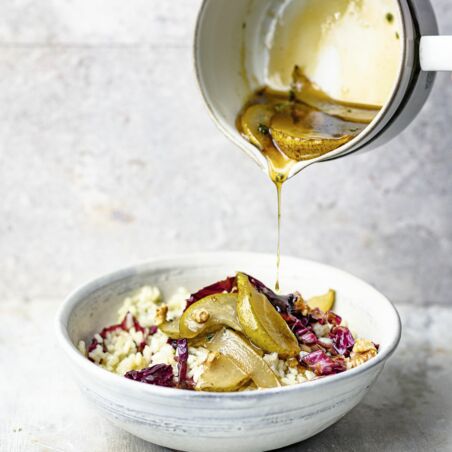 Radicchio-Risotto mit Birne Radicchio-Risotto mit Birne