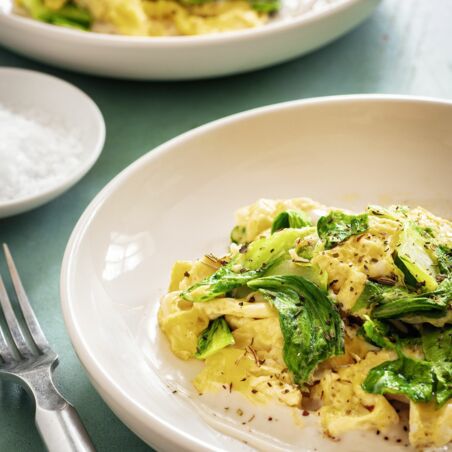 Rührei mit Pak Choi
und Cashewmus Rührei mit Pak Choi
und Cashewmus