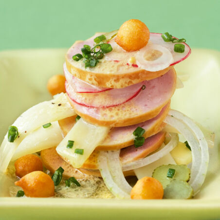 Wurstsalat mit Backerbsen Wurstsalat mit Backerbsen