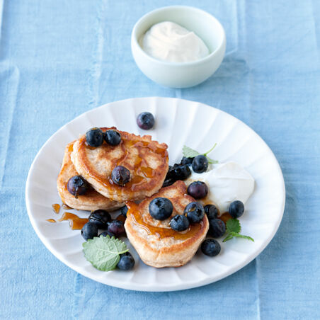 Fluffige Pancakes mit Heidelbeeren Fluffige Pancakes mit Heidelbeeren