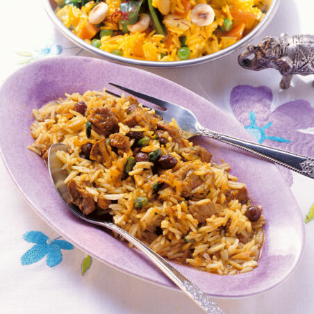 Reis mit Lamm und Rosinen Reis mit Lamm und Rosinen