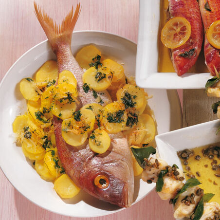 Dorade mit Kartoffeln Dorade mit Kartoffeln