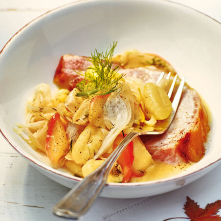 »Fenchelkraut« mit Kassler und Gnocchi »Fenchelkraut« mit Kassler und Gnocchi