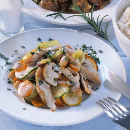 Putengeschnetzeltes mit Gemüse Putengeschnetzeltes mit Gemüse