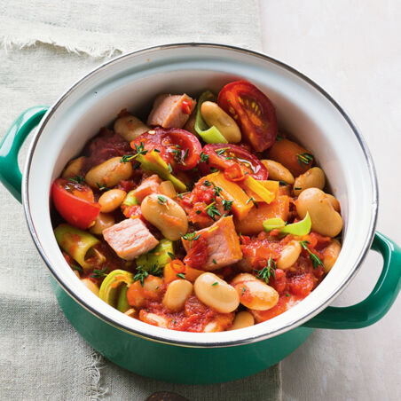 Tomatentopf mit Bohnen und Kasseler Tomatentopf mit Bohnen und Kasseler
