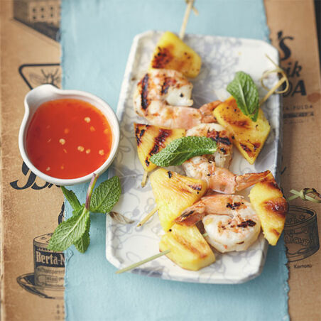 Garnelen-Ananas-Spieße Garnelen-Ananas-Spieße