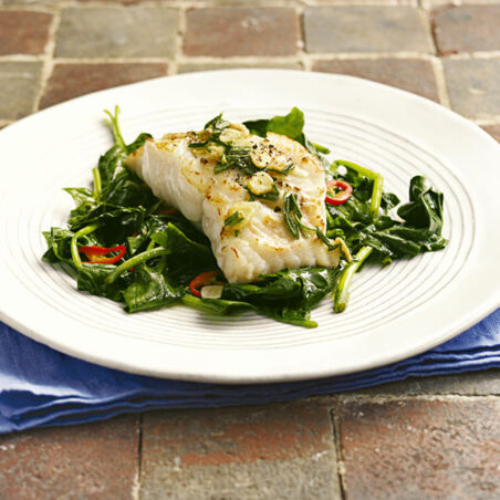 Fisch in Knoblauch-Rosmarin-Öl Fisch in Knoblauch-Rosmarin-Öl