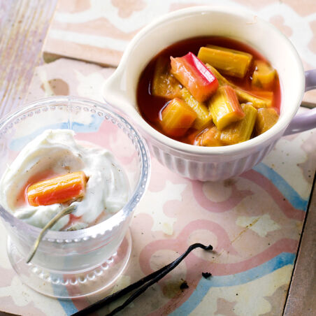 Rhabarberkompott mit Quark Rhabarberkompott mit Quark