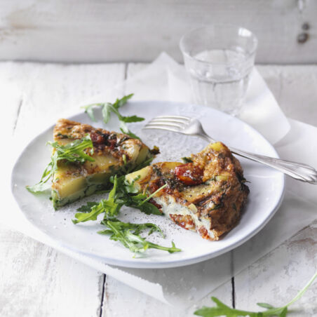 Frittata mit Rucola und Kirschtomaten Frittata mit Rucola und Kirschtomaten