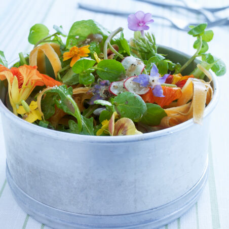 Frühlingssalat mit Blüten Frühlingssalat mit Blüten