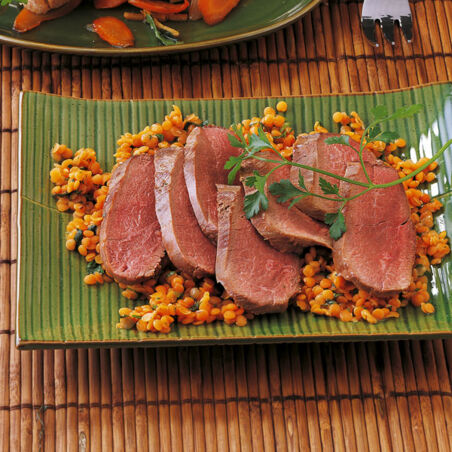 Gänsebrust mit roten Linsen Gänsebrust mit roten Linsen