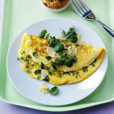 Käseomelette mit Kresse Käseomelette mit Kresse