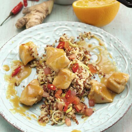 Orangenhähnchen auf Quinoa Orangenhähnchen auf Quinoa