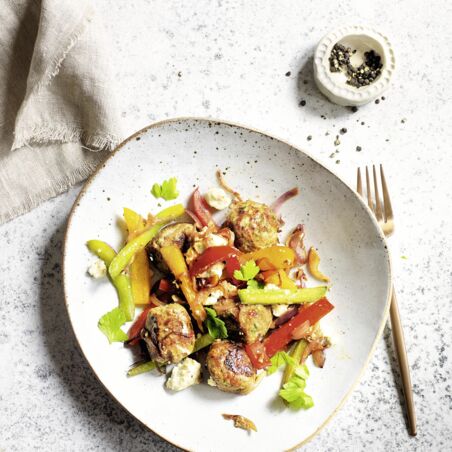 Paprika-Hackbällchen-Pfanne Paprika-Hackbällchen-Pfanne