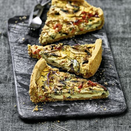 Nussige Pilzquiche mit Ziegenkäse Nussige Pilzquiche mit Ziegenkäse