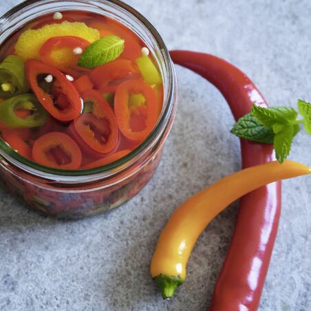 Peperoni mit Knoblauch Peperoni mit Knoblauch