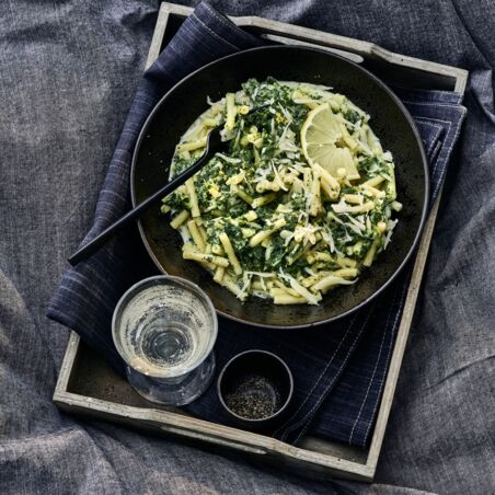 Zitronenpasta mit Spinat Zitronenpasta mit Spinat