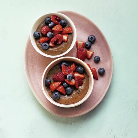 Schokopudding mit Beeren Schokopudding mit Beeren