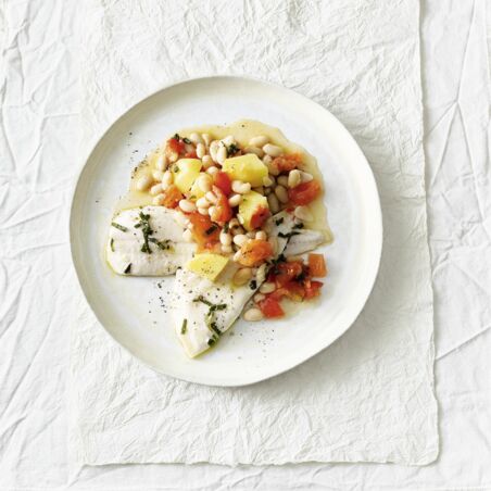 Seezunge mit Salbei-Bohnen Seezunge mit Salbei-Bohnen