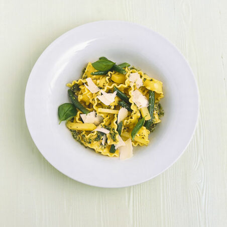 Pasta mit Kartoffeln, Bohnen und Pesto Pasta mit Kartoffeln, Bohnen und Pesto