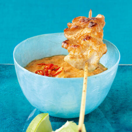 Puten-Saté mit Erdnusssauce Puten-Saté mit Erdnusssauce