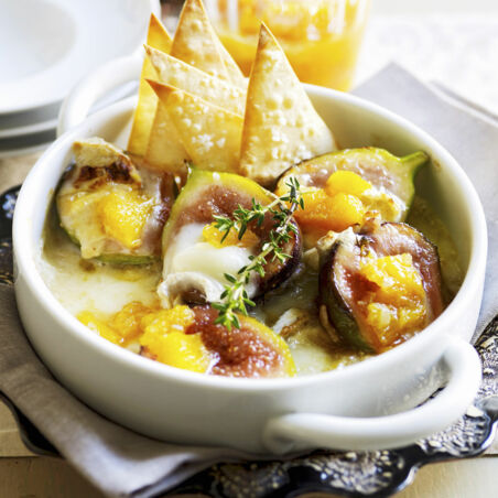 Feigen mit gratiniertem Ziegenkäse Feigen mit gratiniertem Ziegenkäse