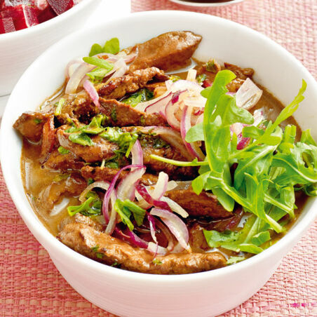 Leber in Balsamico-Rucola-Sauce Leber in Balsamico-Rucola-Sauce