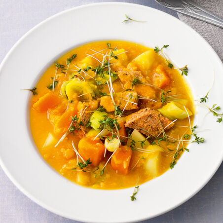 Gelber Erbsen-Kürbis-Topf Gelber Erbsen-Kürbis-Topf