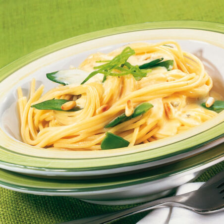 Spaghetti mit Zuckerschoten Spaghetti mit Zuckerschoten