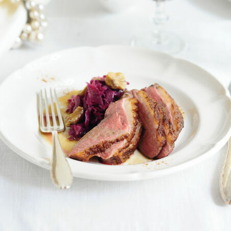 Gewürzentenbrust mit Maronen-Blaukraut Gewürzentenbrust mit Maronen-Blaukraut