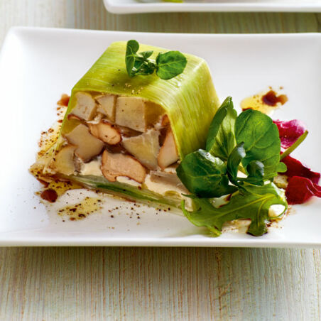 Pilzterrine im Lauchmantel Pilzterrine im Lauchmantel